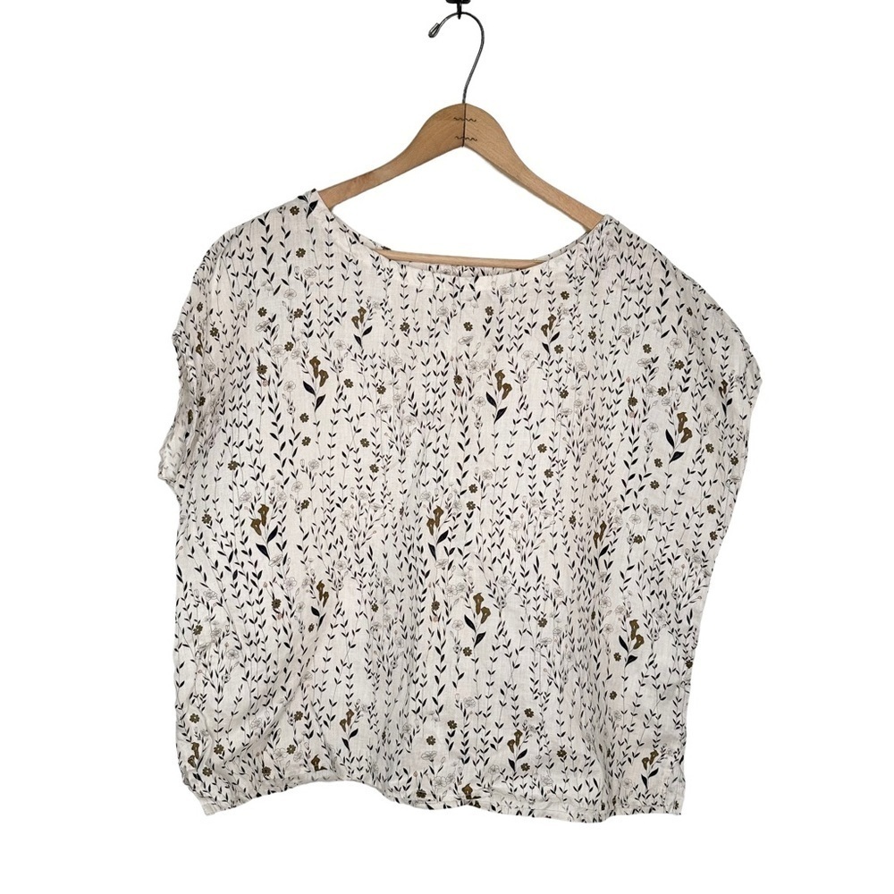 Cynthia Rowley | Floral Linen Back Button Down Top Size M